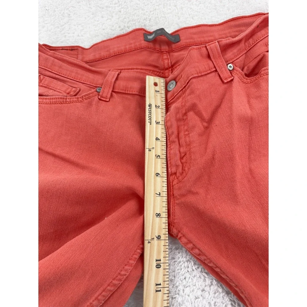 Levis 524 Too Superlow Jeans‎ Womens 17M Red Distressed Slim Fit Stretch Denim